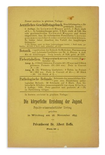 MEDICINE  RÖNTGEN, WILHELM CONRAD. Eine Neue Art von Strahlen.  1895